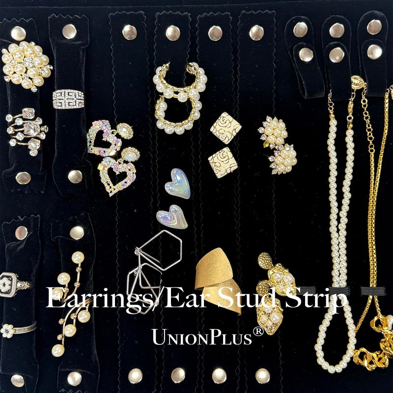 UnionPlus Velvet Jewelry Case Roll Bag for Necklace Bracelet Earrings Rings Multi-compartments, Great Jewelry Organizer for Travel, Black - Image 2